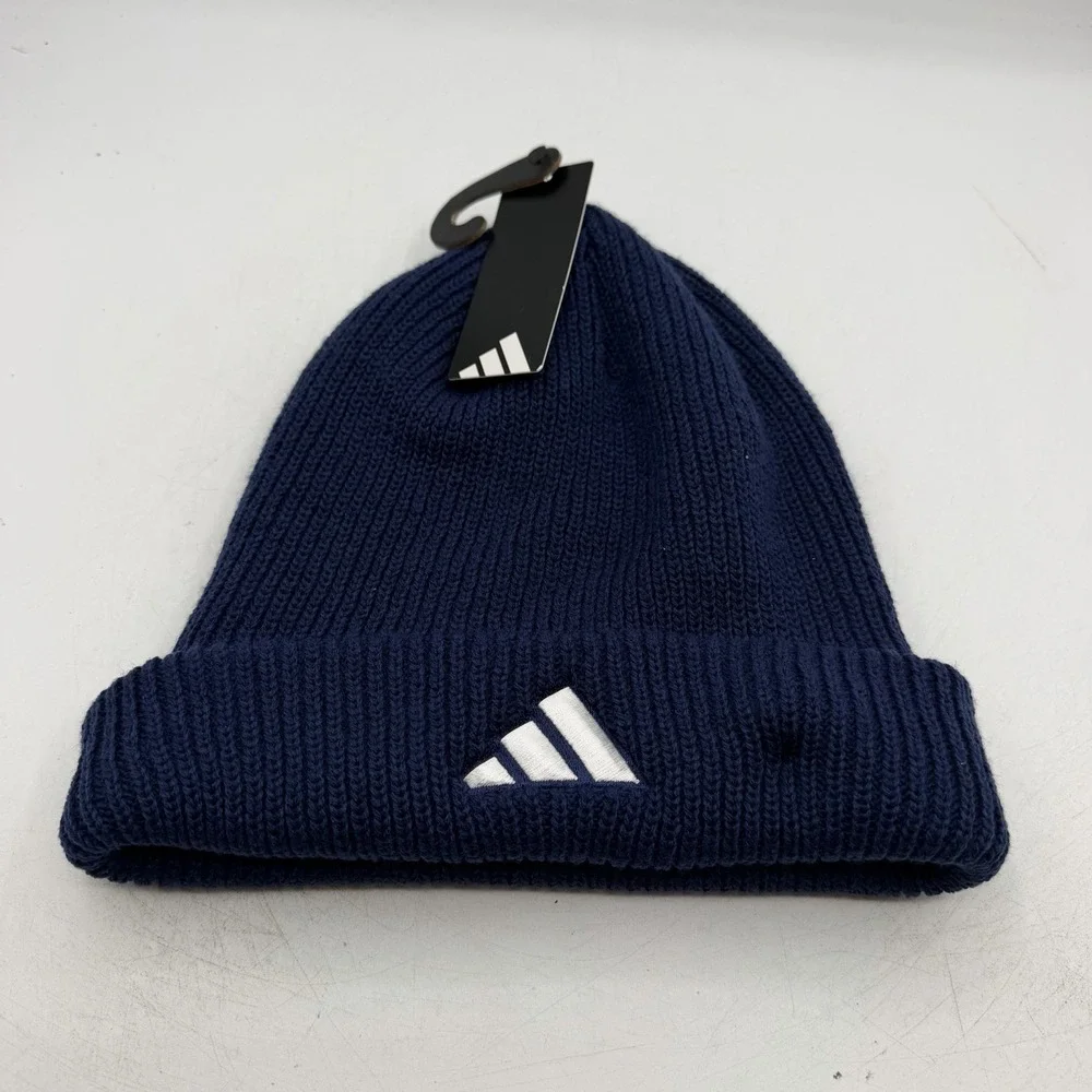 Adidas Team Issue 2 Beanie Dark Blue Embroidered Cuffed JL1122 • Men's OSFA